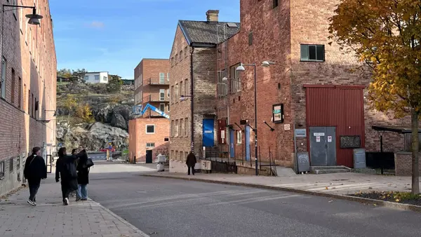 Exteriör av gamla porslinsfabriken i Gustavsberg.