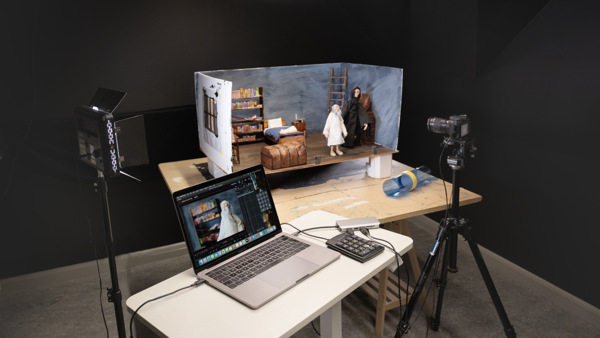 Ett projektrum p&aring; utbildningen Animation och experimentfilm.