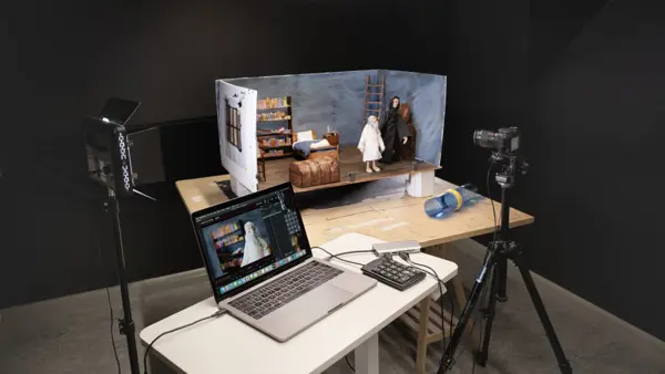 Ett projektrum p&aring; utbildningen Animation och experimentfilm.