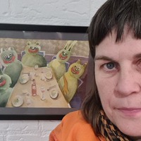 Vikky Schander, lärare i konst på Folkuniversitetet i Linköping 