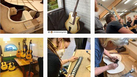 Collage av bilder från Musikinstrumentakademiens instagramflöde