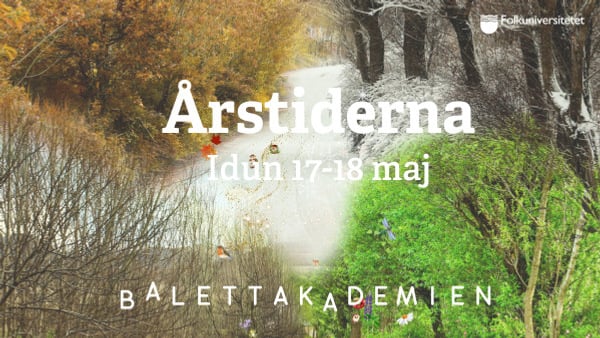 En affisch för en föreställning med träd och en väg.