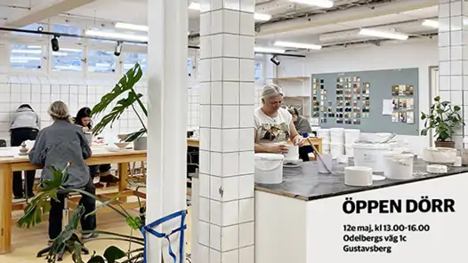 Bild från keramikverkstaden i Gustavsberg