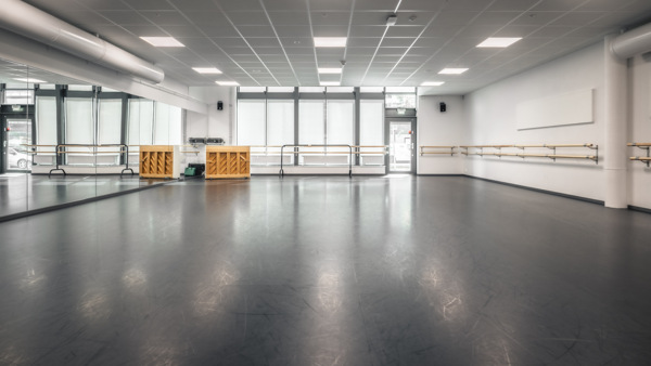 Dansstudio i Folkuniversitetets lokaler på Lindholmen, Göteborg.
