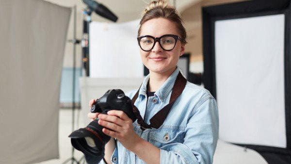 Deltagare på kurs i barnfotografering