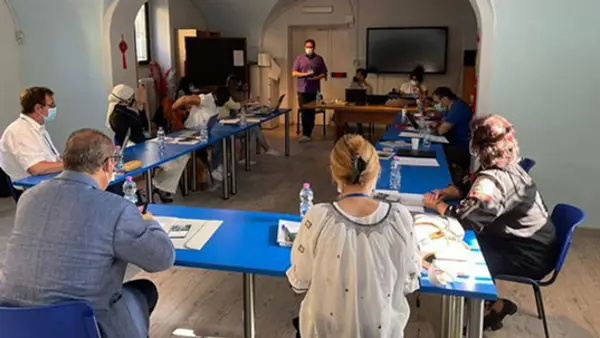 M&ouml;tesrum med deltagare i Gamelearnprojektet