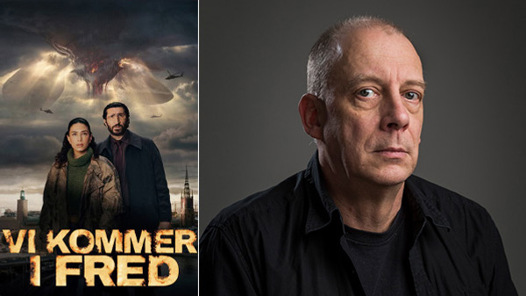 Omslagsbild till tv-serien Vi kommer i fred, samt bild på Anders Fager.