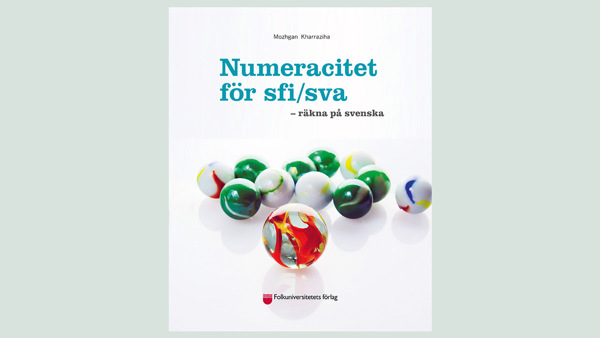 Framsidan till boken Numeracitet för sfi/sva innehåller drygt tio olika spelkulor