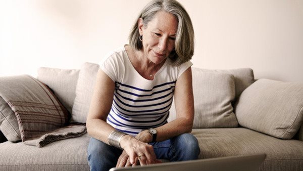 Woman on a computer