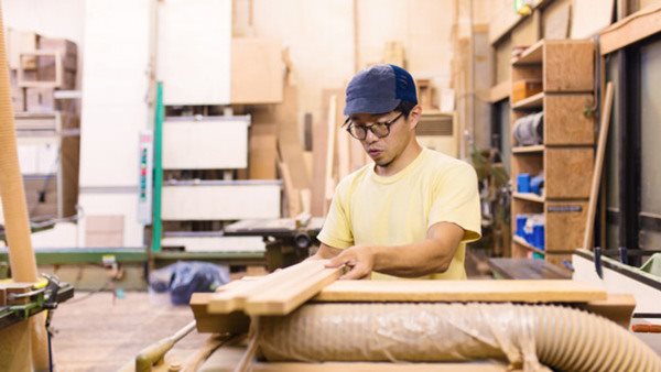 Craftsman in his workshop. Tokyo, Japan. May 2017