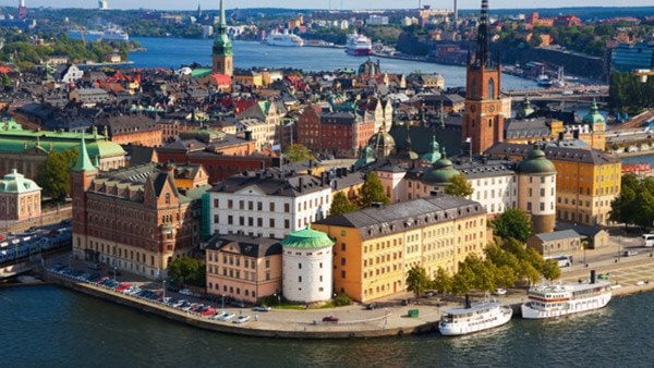 Flygbild över Stockholm