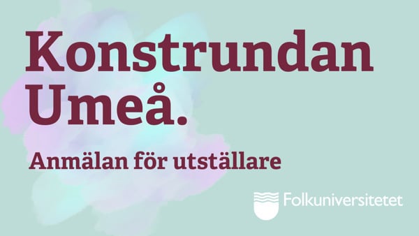 Orden konstundan umea är i rött och blått.