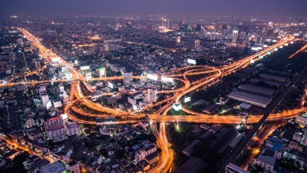 Thailand, Bangkok, city nightcap from baiyoke tower view