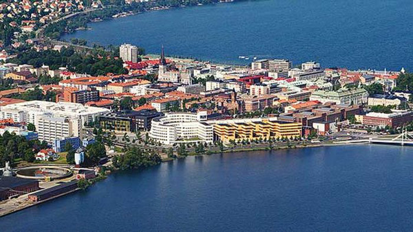 Flygbild över staden Jönköping kurser och utbildningar Folkuniversitetet