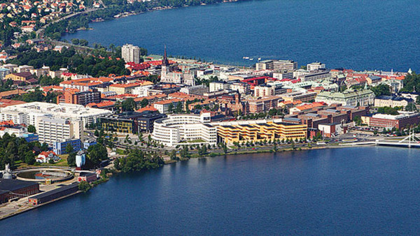 Flygbild över staden Jönköping.