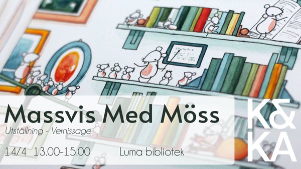 En teckning från utställningen Massvis med möss.