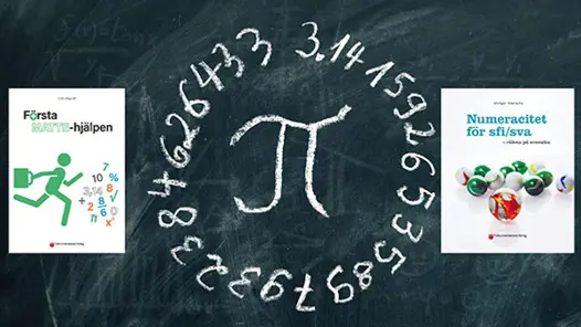 En svart tavla med en kritteckning av ett pi på.