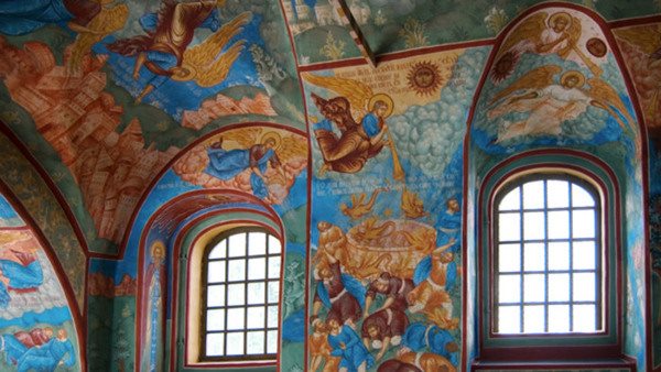 interior of the old Russian church in Yaroslavl, Russia