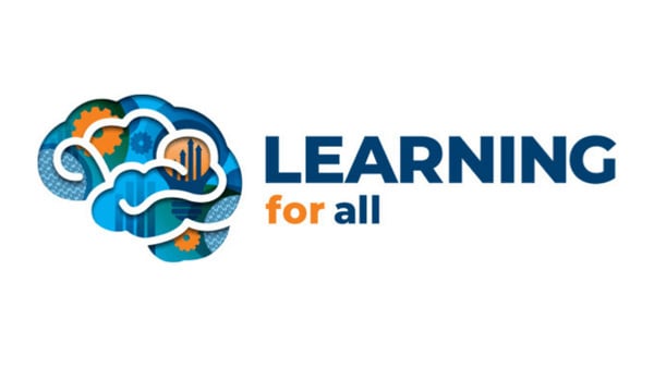 Logotyp för Learning For All, ett internationellt projekt om vuxenutbildning