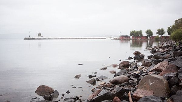 Vy över Jönköping sett från vattnet, bild för Folkuniversitetet. 