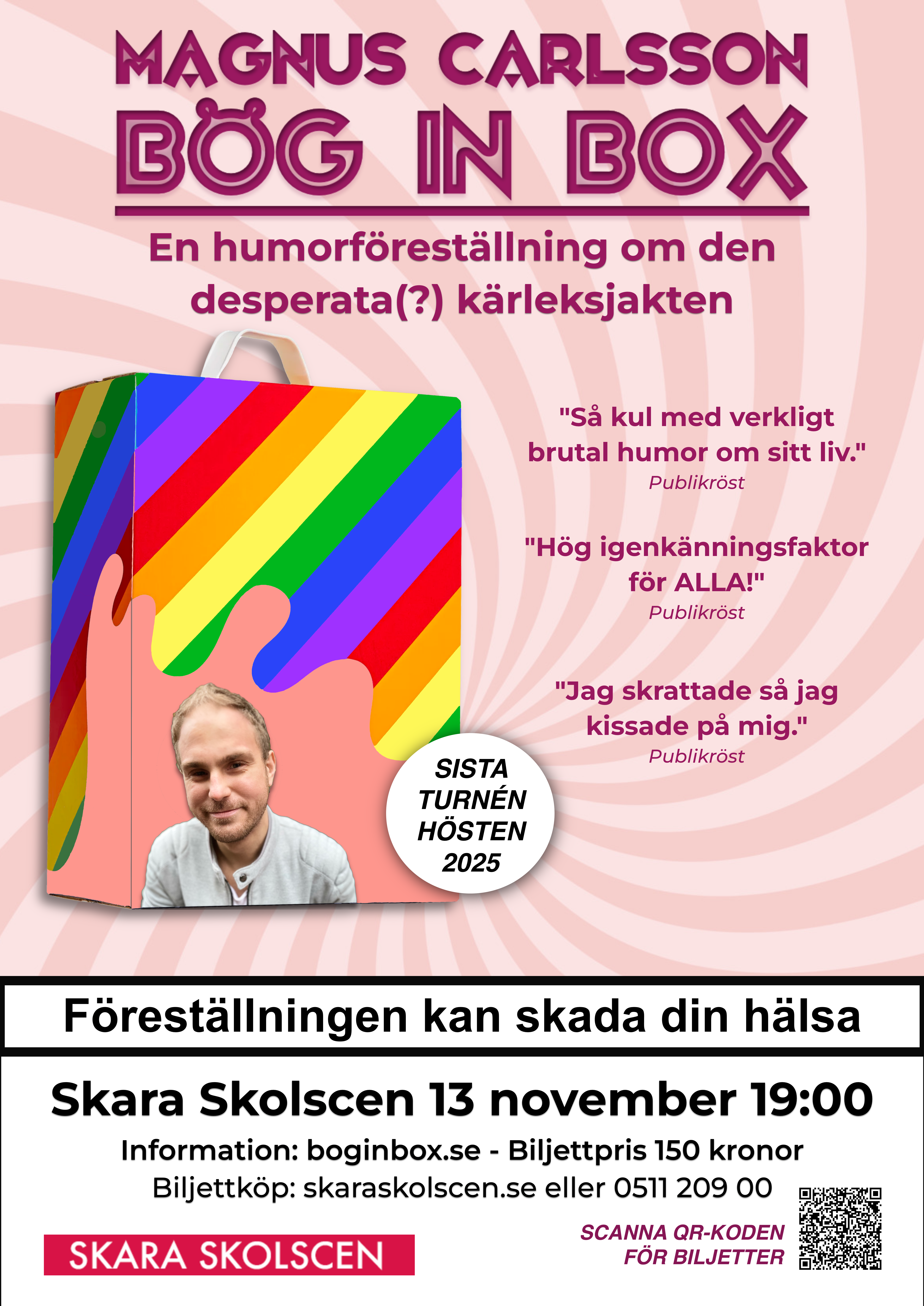 Bög in box föreställning på Skara Skolscen.